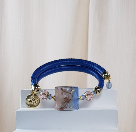 Bracelet murano carré tendresse