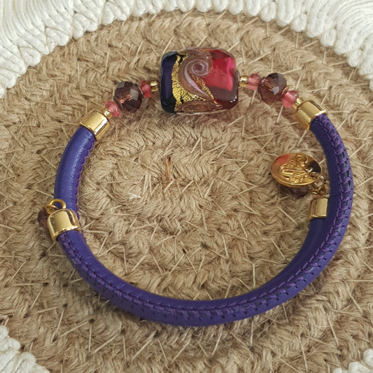 Bracelet murano carré violine