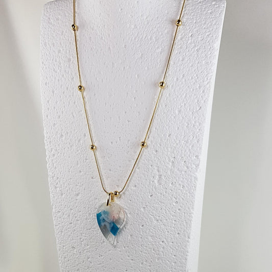 Collier Charmille Turquoise Pastel Rose Gris | Bijou Résine Artisanal Doux - Les Secrets de Louisettecollier