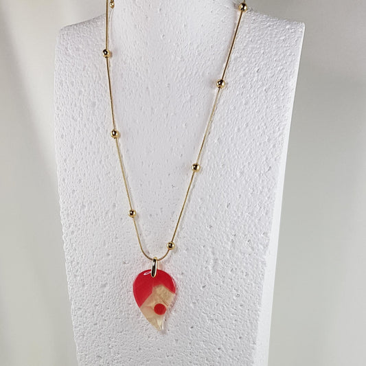 Collier Charmille Rose Cristal | Pendentif Résine Artisanal Scintillant - Les Secrets de Louisettecollier