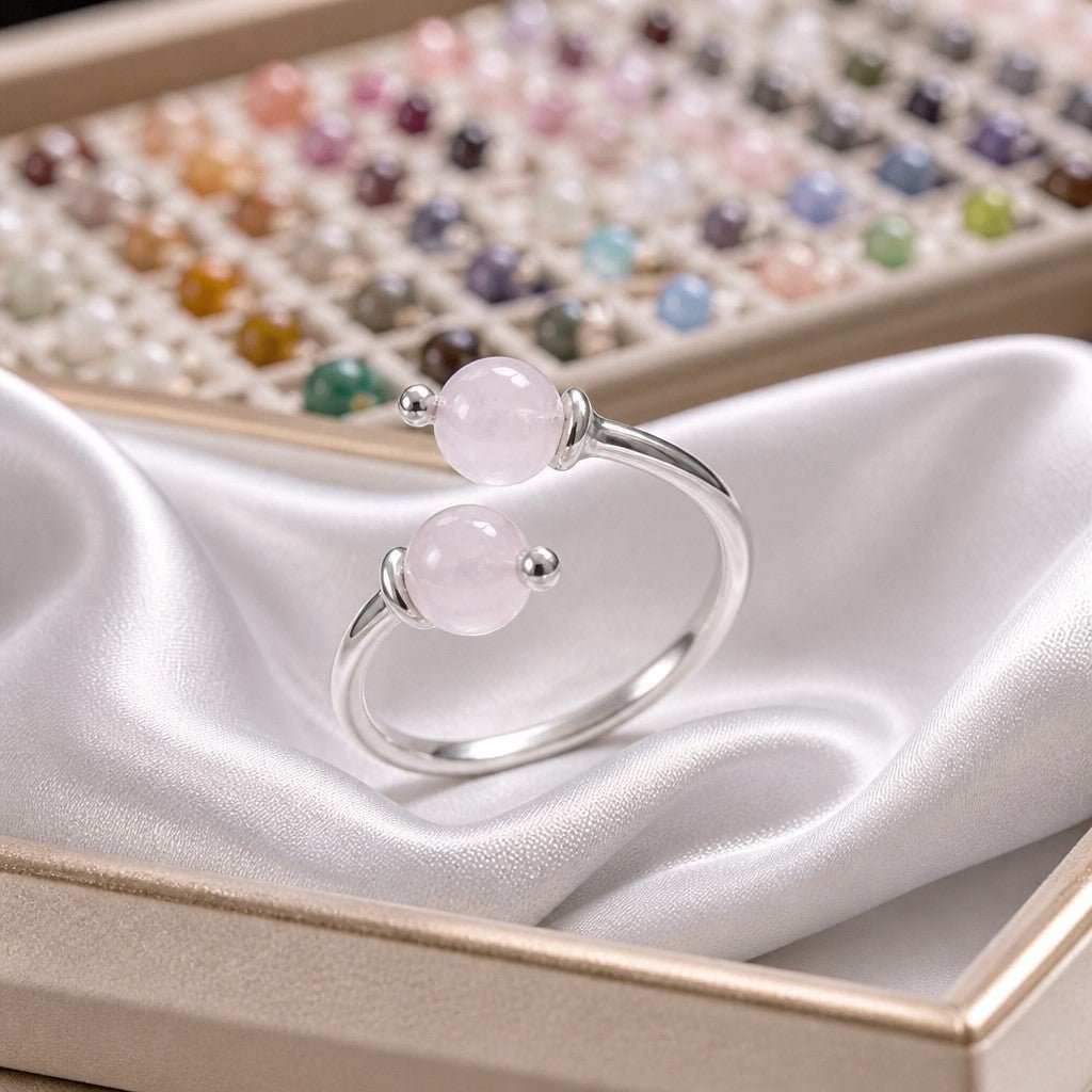 Bague  Pierres Naturelles au choix Argent 925 - Création Personnalisée