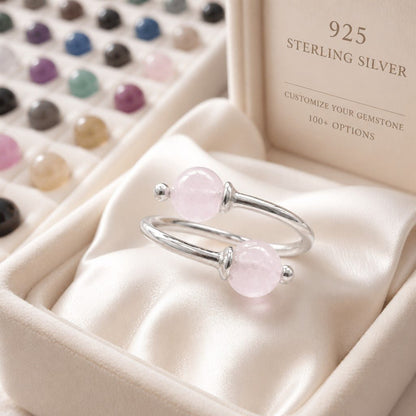 Bague  Pierres Naturelles au choix Argent 925 - Création Personnalisée