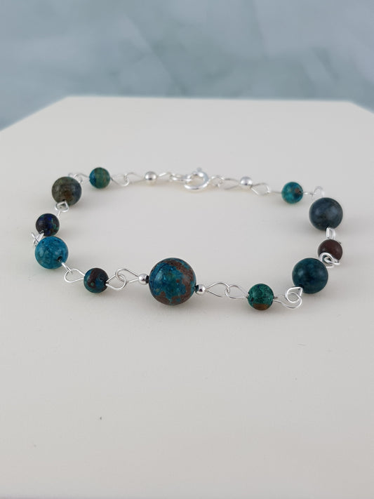 Bracelet chrysocolle argent 925