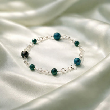 Bracelet Chrysocolle Argent 925 - Pierre Naturelle