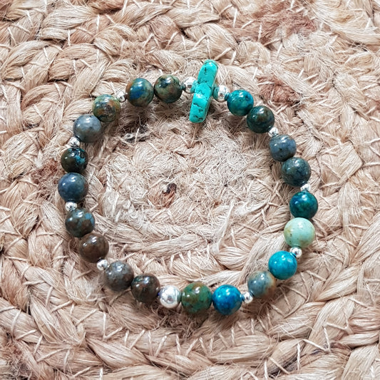 Bracelet chrysocolle argent 925