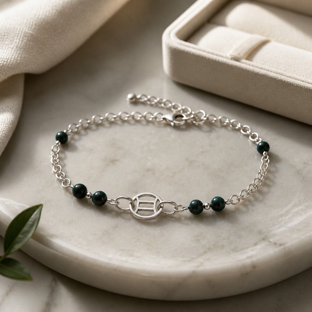 Bracelet Astrologique Gémeaux Chrysocolle Argent 925