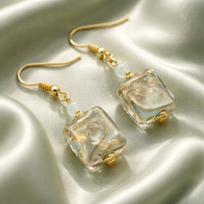 Boucles d'Oreilles Murano Ciel 9242 - Bijou Vénitien Léger