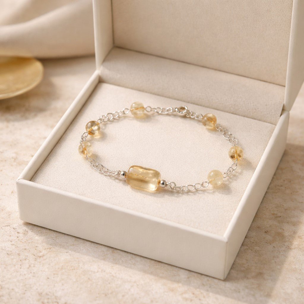 Bracelet Citrine Argent 925 - Pierre Naturelle