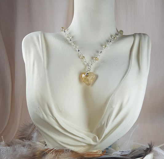 citrine coeur argent 925