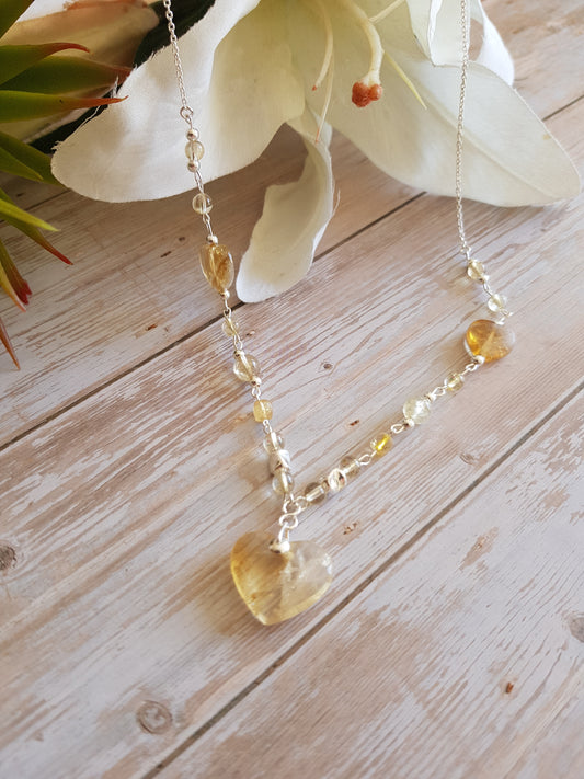 citrine coeur argent 925