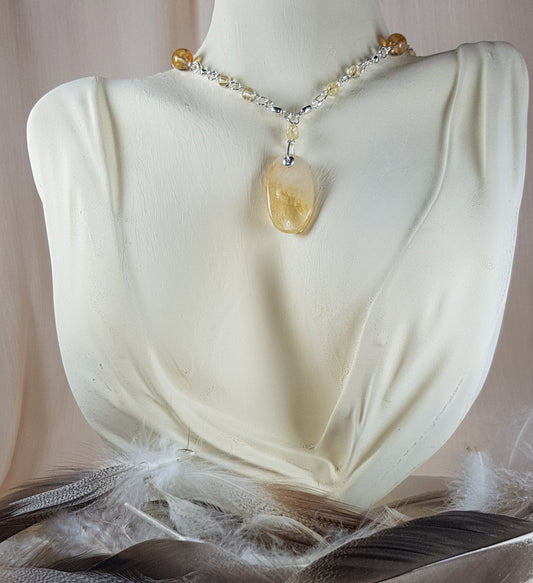 Citrine ovale argent 925