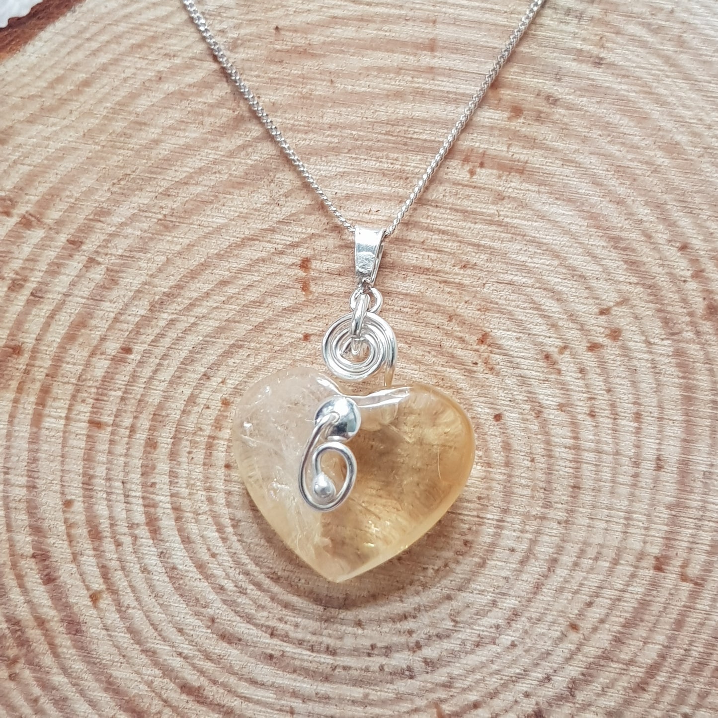 citrine coeur argent 925