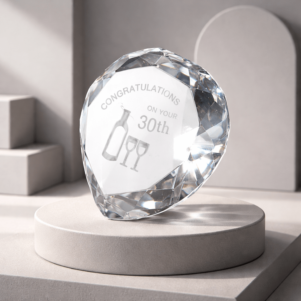 Cœur de Cristal 30 Ans - Cadeau Anniversaire Raffiné