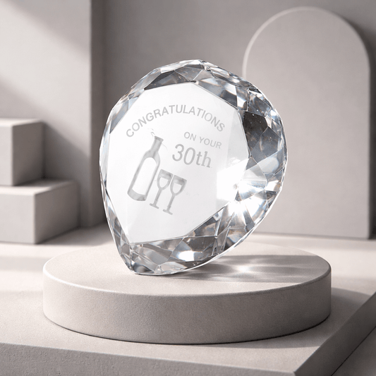 Cœur de Cristal 30 Ans - Cadeau Anniversaire Raffiné