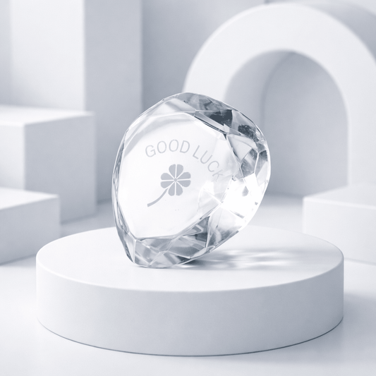 Cœur de Cristal Bonne Chance - Porte-Bonheur Raffiné