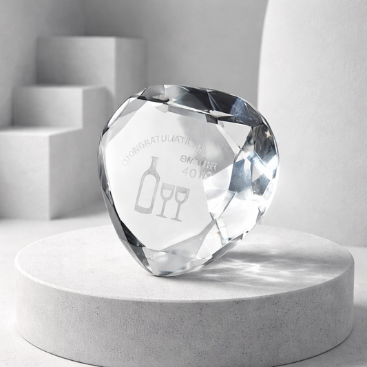 Cœur de Cristal 40 Ans - Cadeau Anniversaire Élégant