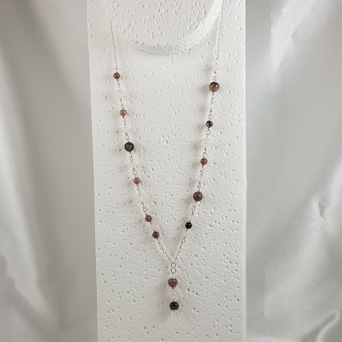 Pendentif Cœur Apaisé - Lithothérapie Pierres Naturelles Argent 925