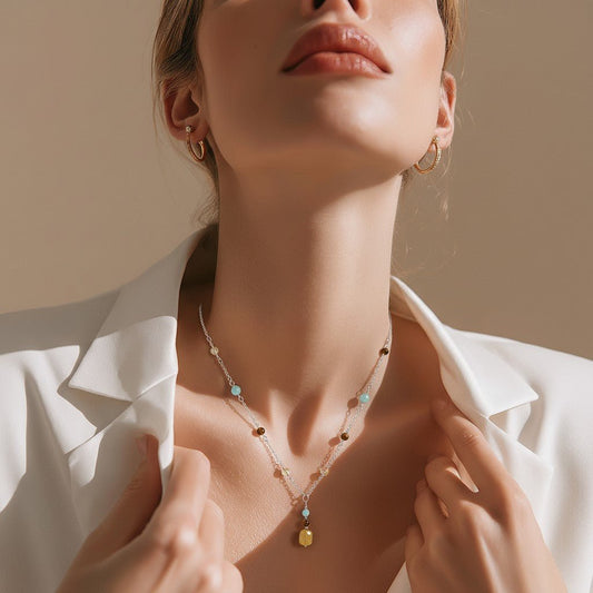 Pendentif Confiance et Équilibre Intérieur - Lithothérapie Pierres Naturelles Argent 925