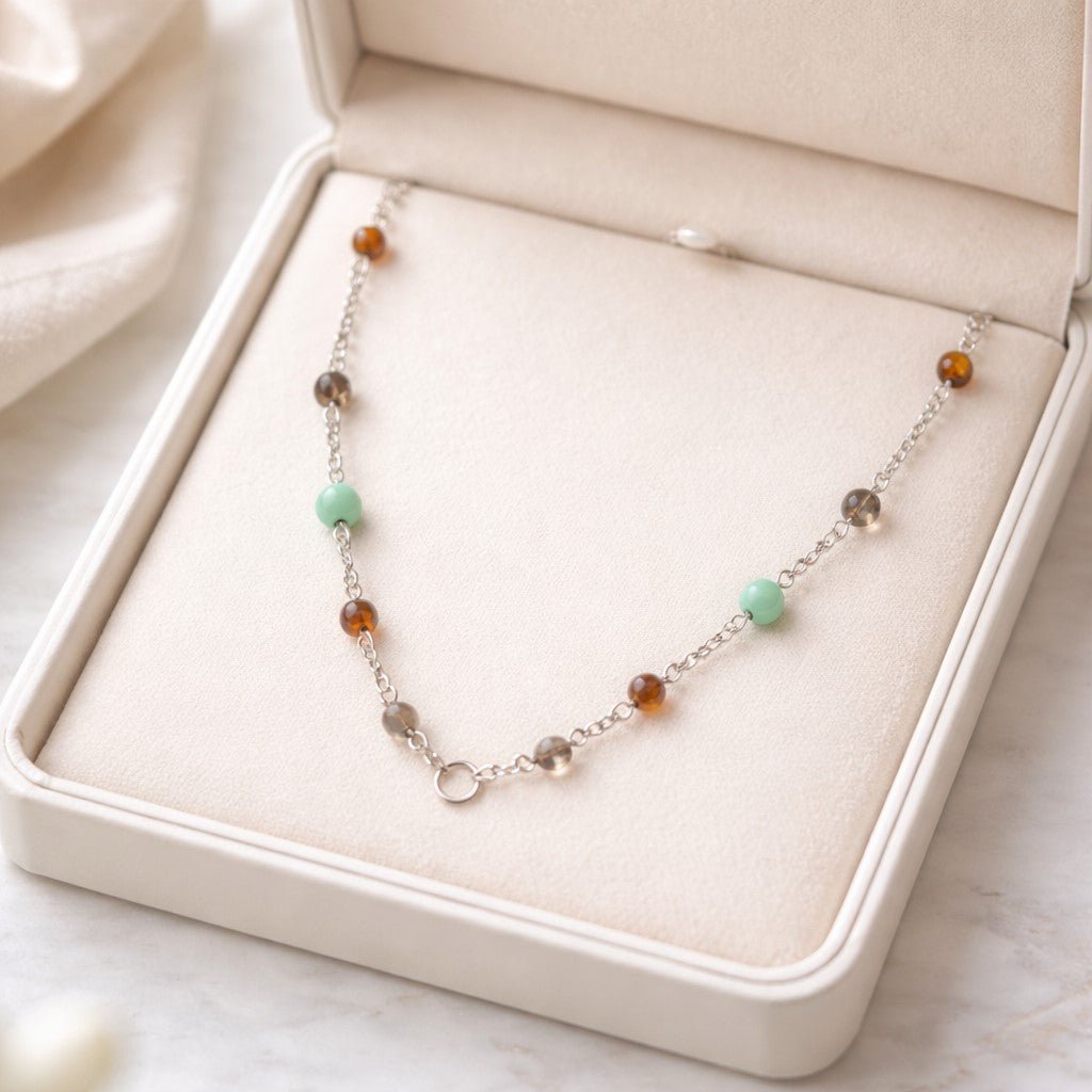 Pendentif Confiance et Équilibre Intérieur - Lithothérapie Pierres Naturelles Argent 925
