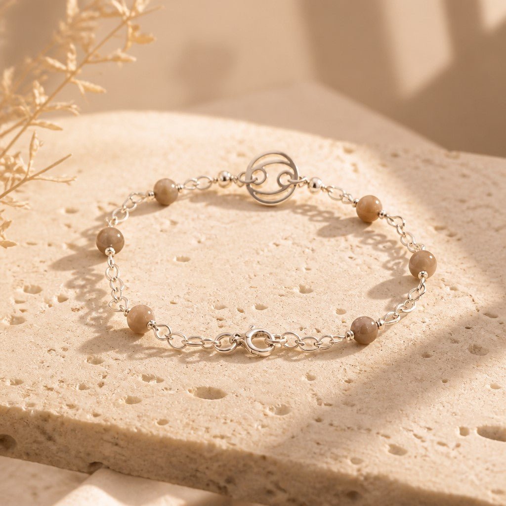 Bracelet Astrologique Cancer Corail Argent 925