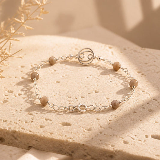 Bracelet Astrologique Cancer Corail Argent 925