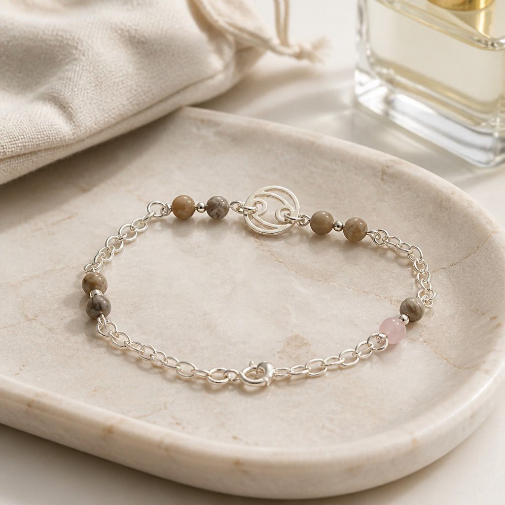 Bracelet Astrologique Cancer Corail Argent 925
