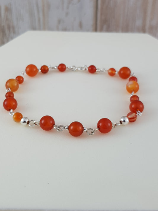 Bracelet cornaline argent 925
