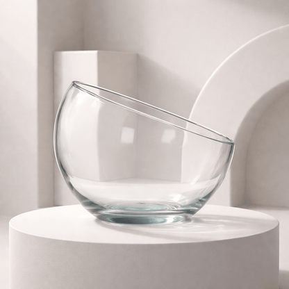 Coupelle en verre oblique - Design moderne et contemporain pour vos bougies.