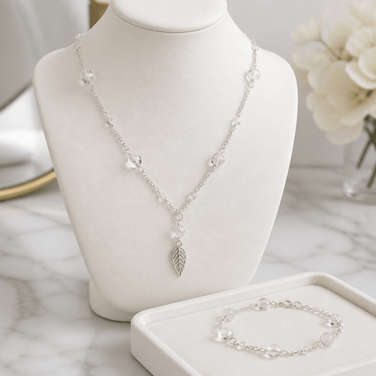Parure Cristal de Roche Argent 925 - Quartz Clair
