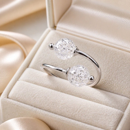 Bague Cristal de Roche Argent 925 - Pierre Universelle