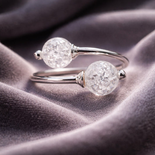 Bague Cristal de Roche Argent 925 - Pierre Universelle