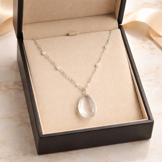 Pendentif Cristal de Roche Argent 925 - Quartz