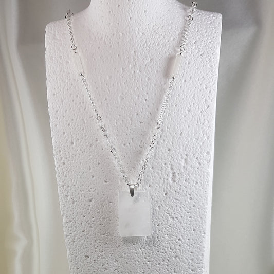 Pendentif cristal de roche en argent 925 - quartz transparent