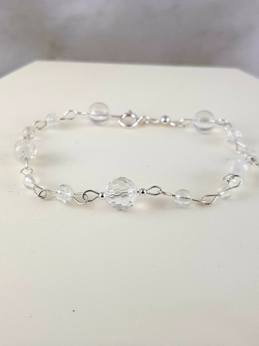 Bracelet cristal de roche argent 925