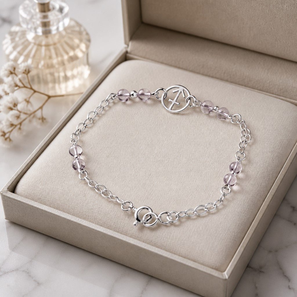 Bracelet Astrologique Sagittaire Cristal de Roche Argent 925