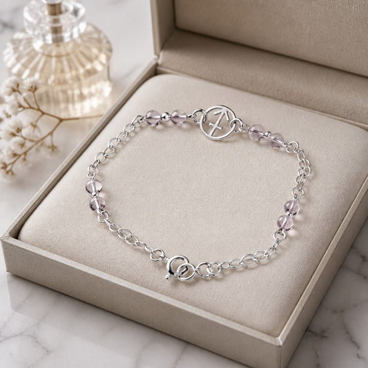 Bracelet Astrologique Sagittaire Cristal de Roche Argent 925