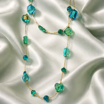 Sautoir Murano Darya - Verre de Venise Authentique Fait Main
