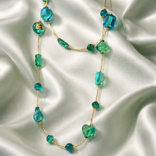 Sautoir Murano Darya - Verre de Venise Authentique Fait Main