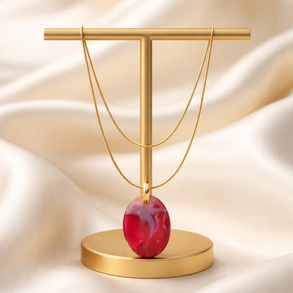 Collier Pendentif Dauphin violet en Résine - Esprit Marin Joyeux
