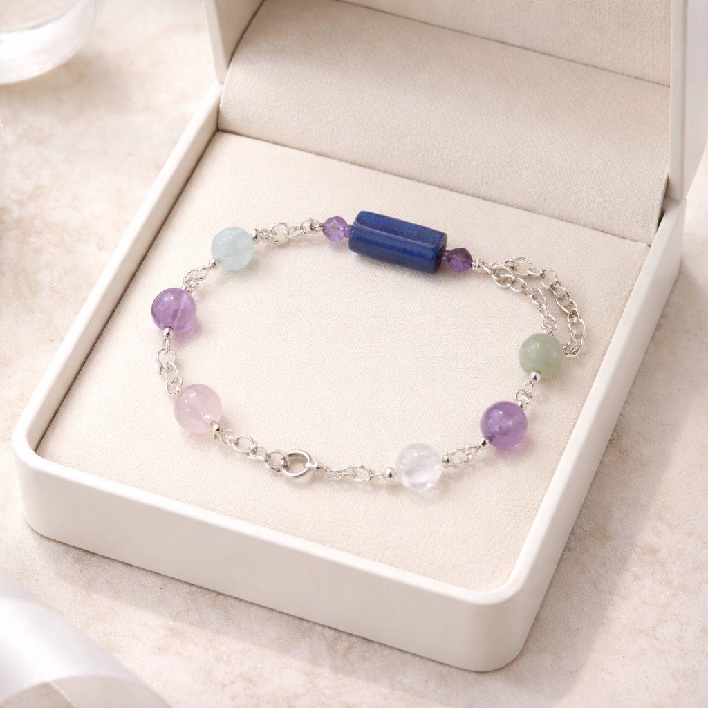 Bracelet Deuil - Lithothérapie Pierres Naturelles Argent 925