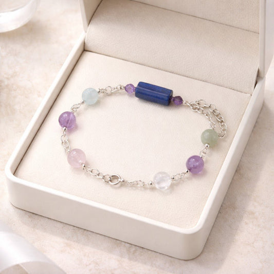 Bracelet Deuil - Lithothérapie Pierres Naturelles Argent 925