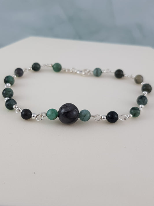 Bracelet emeraude argent 925