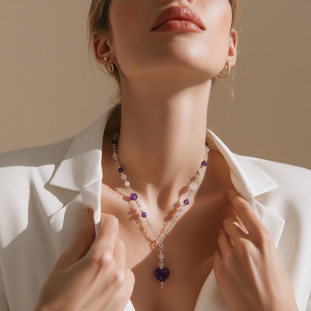 Pendentif Épanouissement Relationnel - Lithothérapie Pierres Naturelles Argent 925