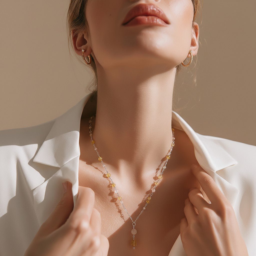 Pendentif Équilibre Énergétique - Lithothérapie Pierres Naturelles Argent 925