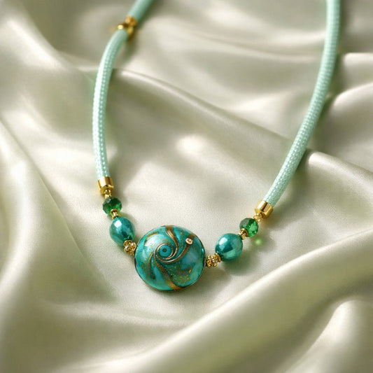 Collier Murano Esmeralda - Perles Vénitiennes Artisanales Certifiées