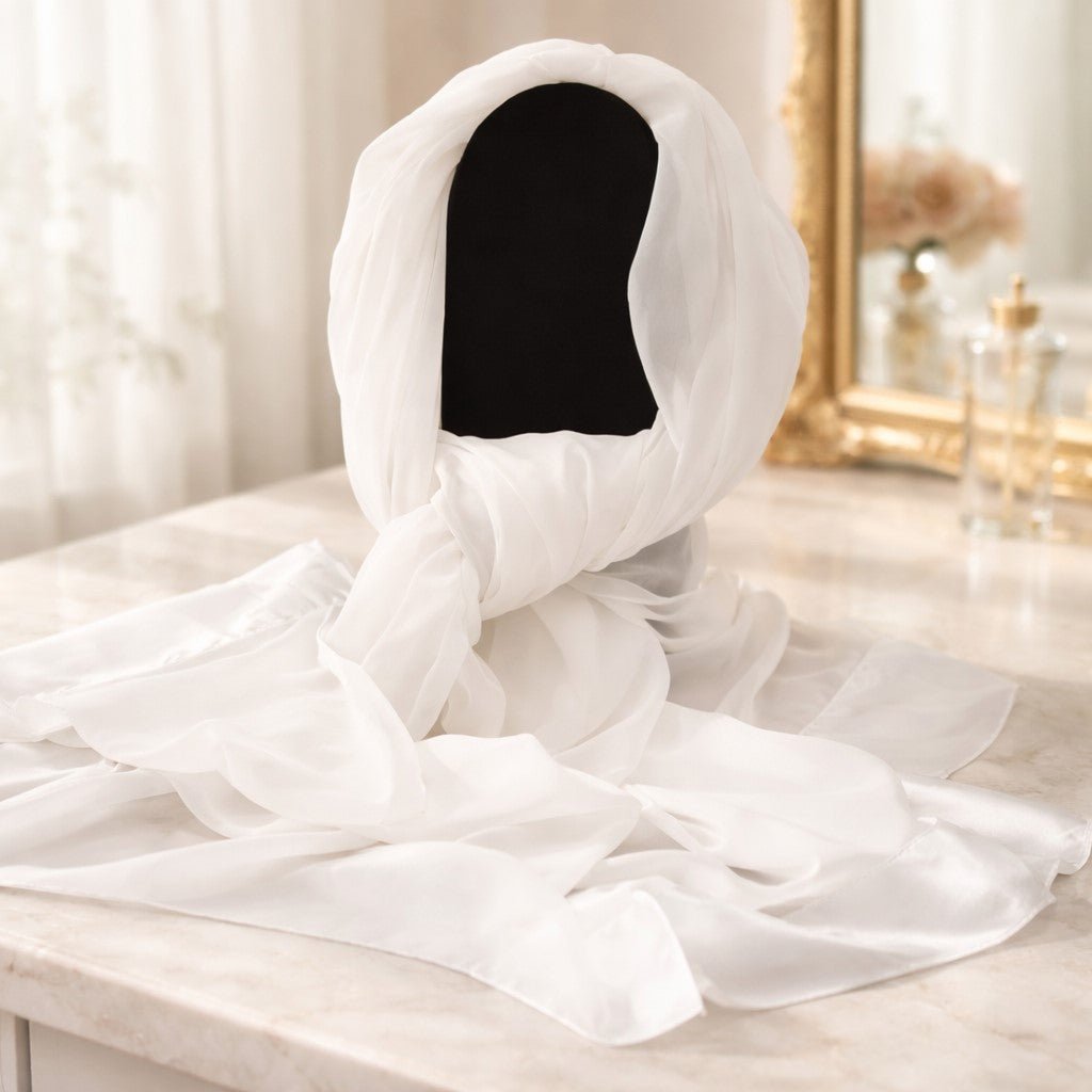 Étole Femme Blanche Polyester - Accessoire Pure Élégance