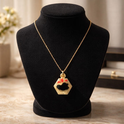 Collier Pendentif Flacon Alvéole Rose Foncé - Féminité Intense