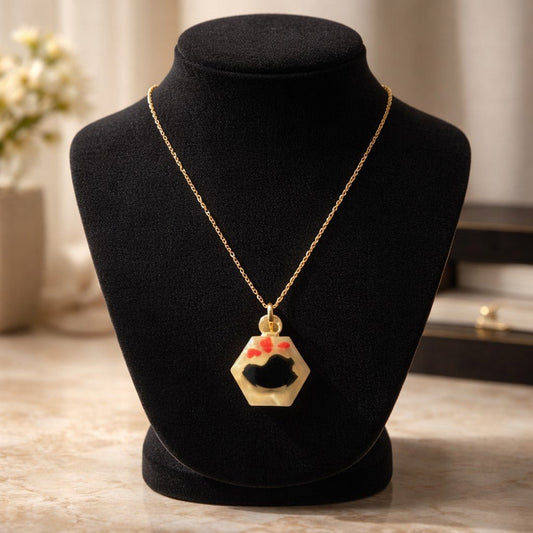 Collier Pendentif Flacon Alvéole Rose Foncé - Féminité Intense