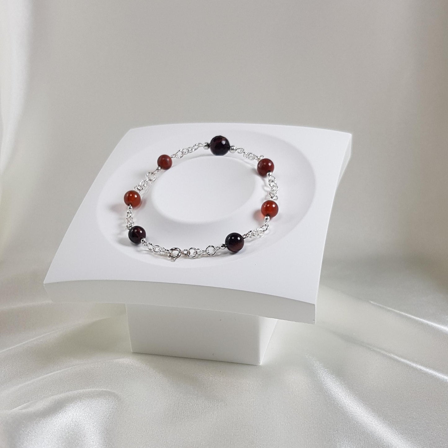 Bracelet force en argent 925 - lithothérapie pierres naturelles 