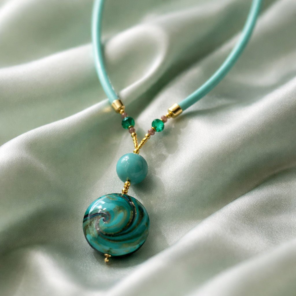 Pendentif Murano Gaia - Bijou Vénitien Artisanal Certifié